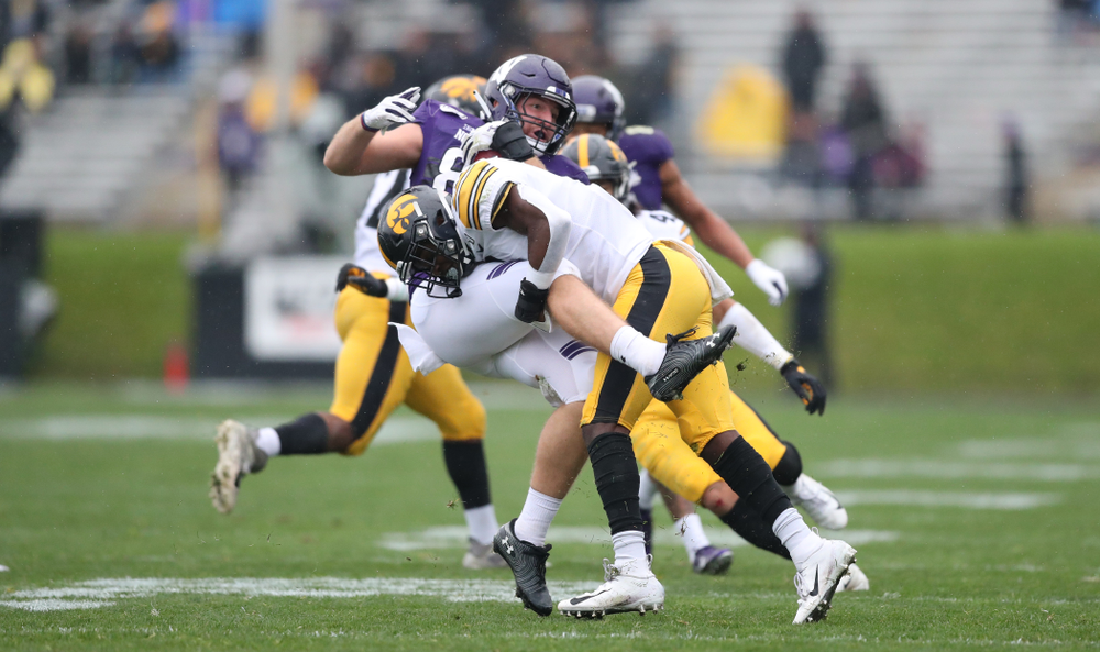 Iowa Hawkeyes defensive back Matt Hankins (8) against the Northwestern Wildcats Saturday, September 28, 2019 at Kinnick Stadium. (Max Allen/hawkeyesports.com)