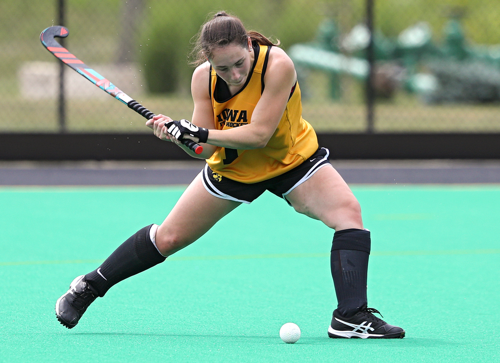 Iowa’s Amy Gaiero (1) during practice at Grant Field in Iowa City on Thursday, Aug 15, 2019. (Stephen Mally/hawkeyesports.com)