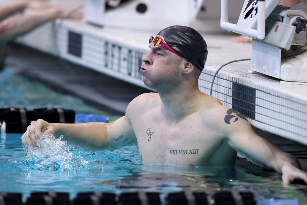 Iowa's Tanner Nelson competes in the 200-yard breaststroke during the 2019 Big Ten Men's Swimming and Diving Championships Saturday, March 2, 2019 at the Campus Wellness and Recreation Center. (Brian Ray/hawkeyesports.com)