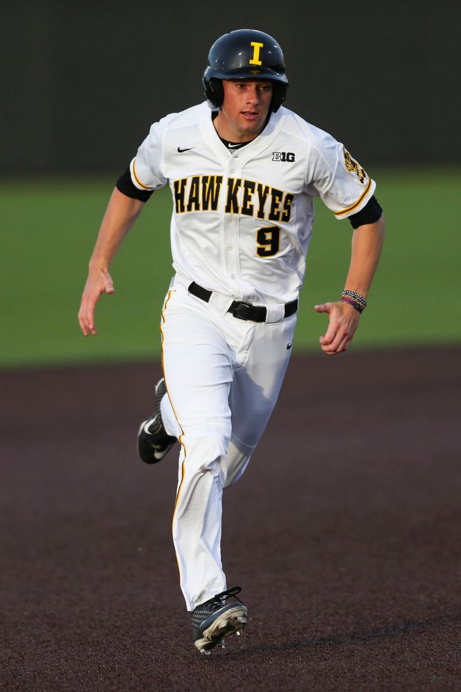 Iowa outfielder Ben Norman at baseball vs Milwaukee on Tuesday, April 23, 2019 at Duane Banks Field. (Lily Smith/hawkeyesports.com)