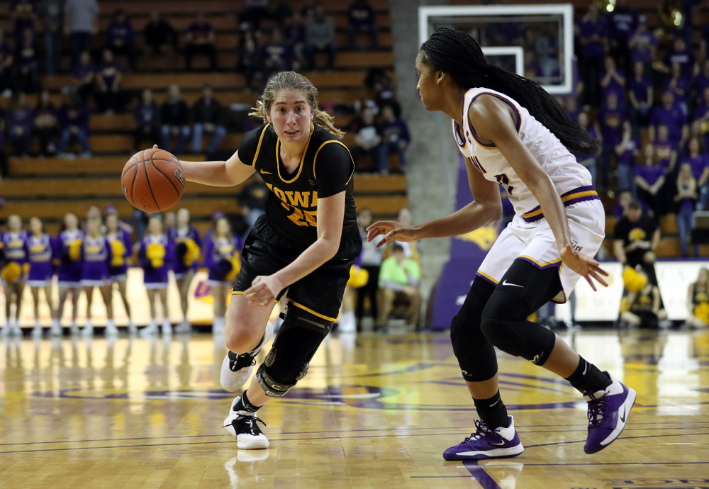 Iowa Hawkeyes guard Kate Martin (20) against Northern Iowa Sunday, November 17, 2019 at the McLeod Center. (Brian Ray/hawkeyesports.com)
