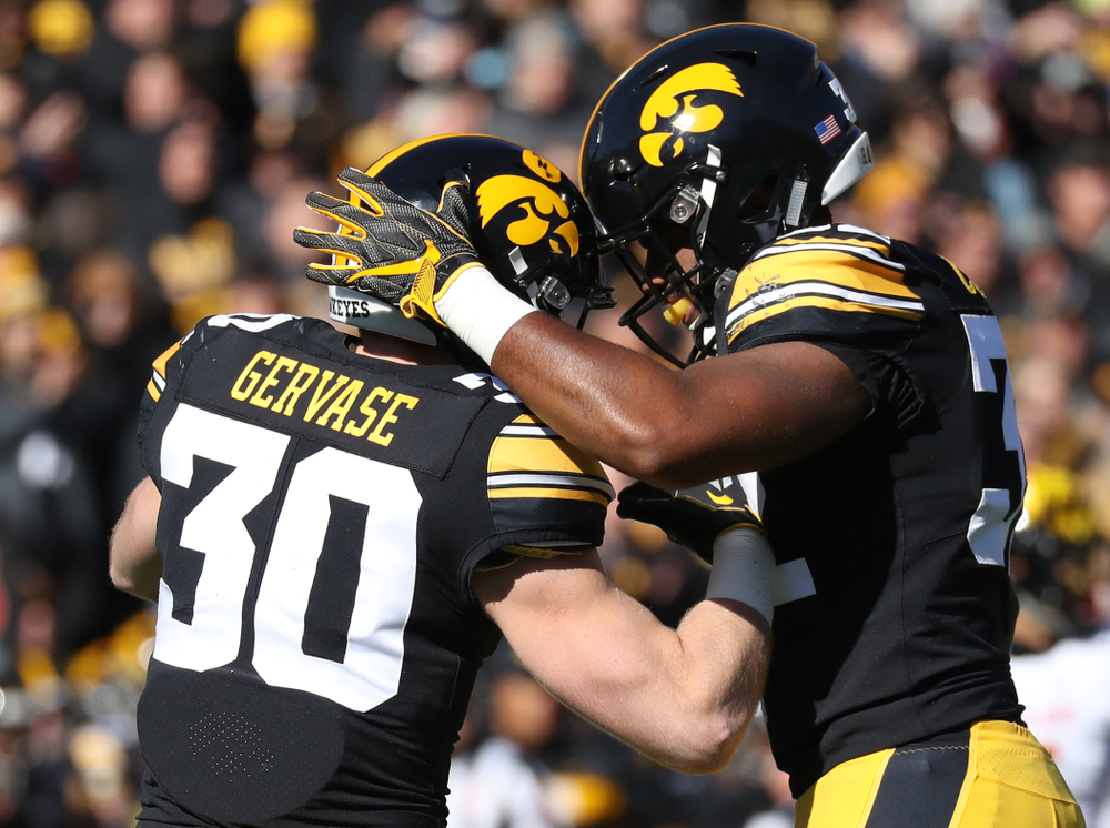 Iowa Hawkeyes defensive back Jake Gervase (30) against the Maryland Terrapins Saturday, October 20, 2018 at Kinnick Stadium (Max Allen/hawkeyesports.com)