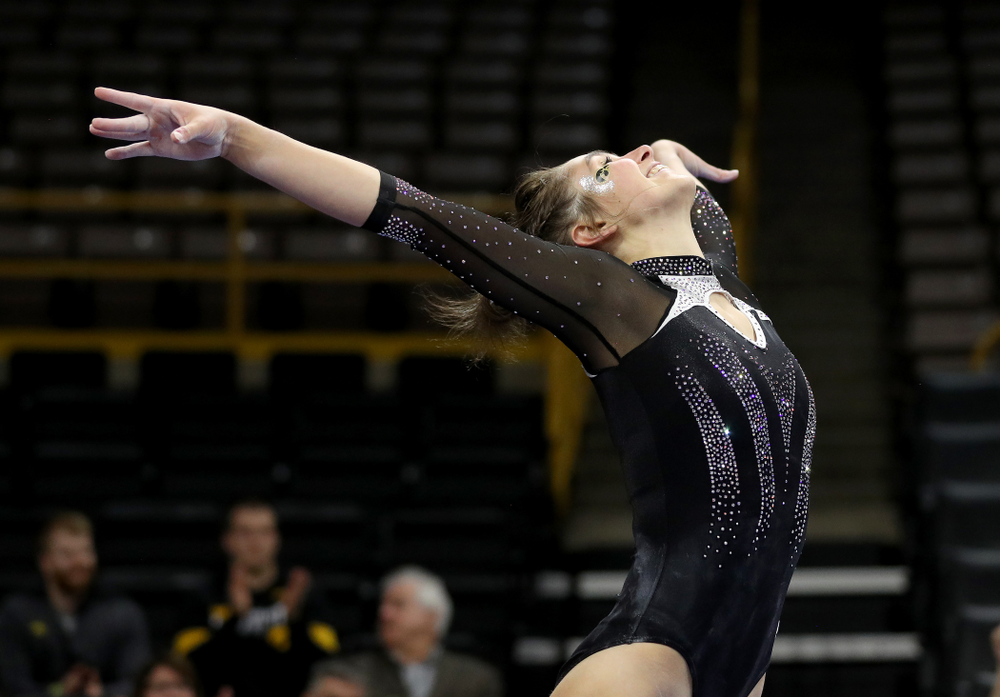 Iowa’s Bridget Killian competes on the beam against Michigan State Saturday, February 1, 2020 at Carver-Hawkeye Arena. (Brian Ray/hawkeyesports.com)