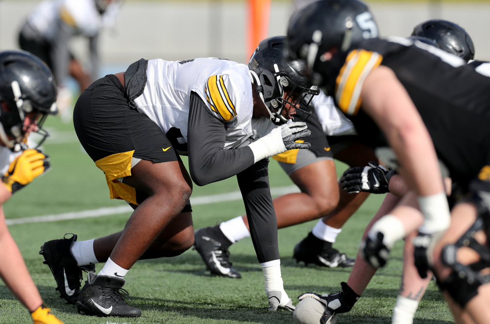 Iowa Hawkeyes defensive lineman Cedrick Lattimore (95) during Holiday Bowl Practice No. 3 Tuesday, December 24, 2019 at San Diego Mesa College. (Brian Ray/hawkeyesports.com)