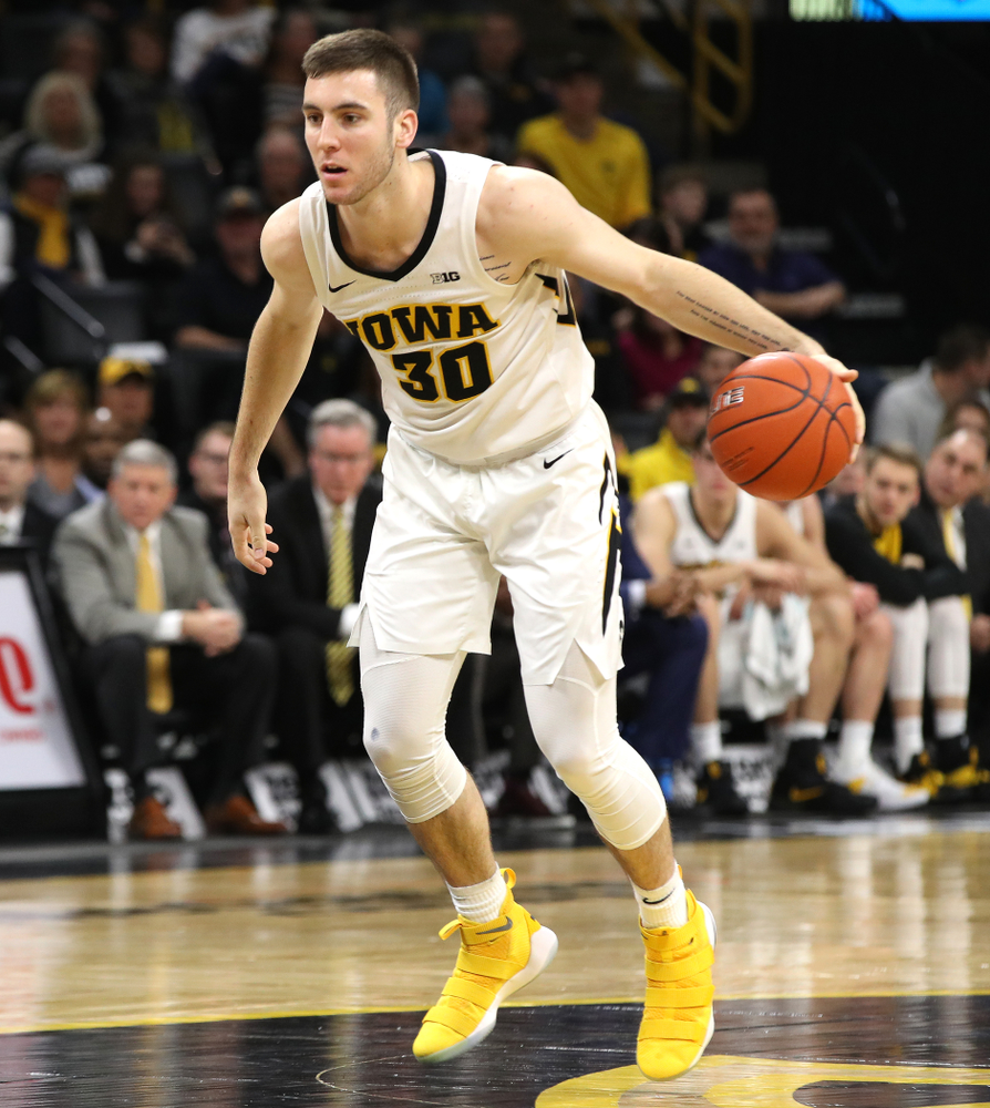 Iowa Hawkeyes guard Connor McCaffery (30) against the Ohio State Buckeyes Saturday, January 12, 2019 at Carver-Hawkeye Arena. (Brian Ray/hawkeyesports.com)