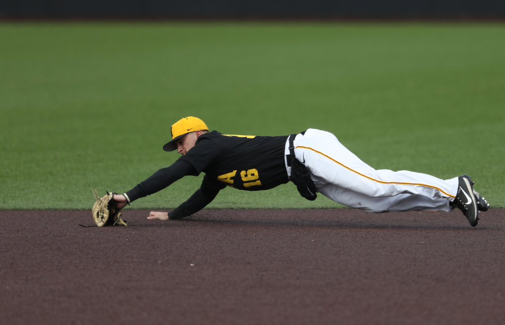 Iowa Hawkeyes Tanner Wetrich (16) against California State Northridge Sunday, March 17, 2019 at Duane Banks Field. (Brian Ray/hawkeyesports.com)