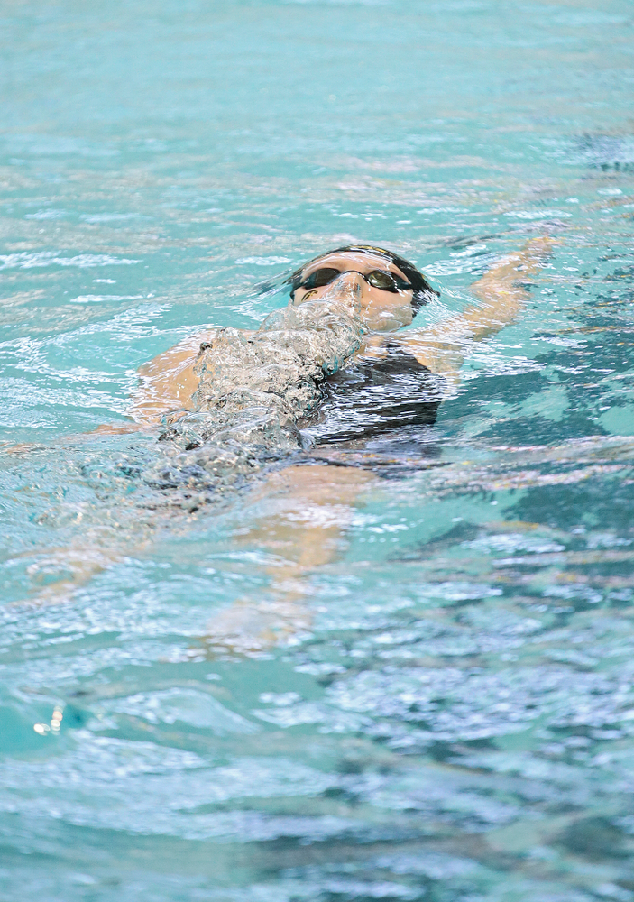 Iowa’s Emilia Sansome swims the women’s 400 yard individual medley preliminary event during the 2020 Women’s Big Ten Swimming and Diving Championships at the Campus Recreation and Wellness Center in Iowa City on Friday, February 21, 2020. (Stephen Mally/hawkeyesports.com)