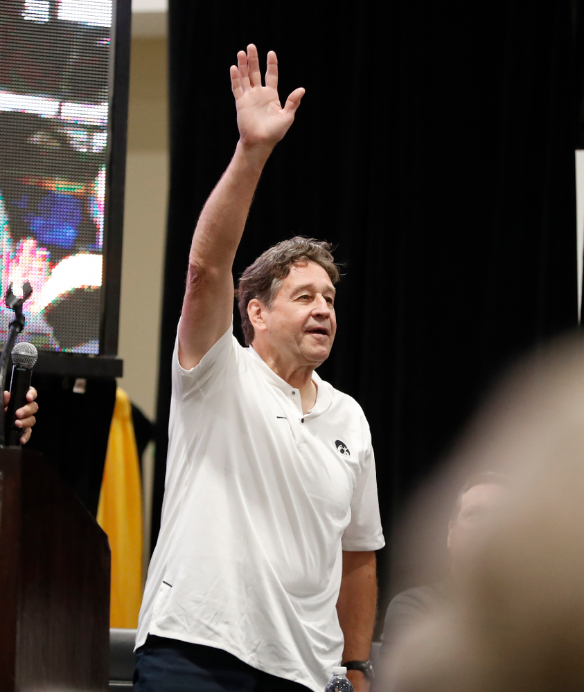 The 1983 Hawkeye Football Coaching Staff at Fry Fest Friday, August 31, 2018 in Coralville. (Brian Ray/hawkeyesports.com)