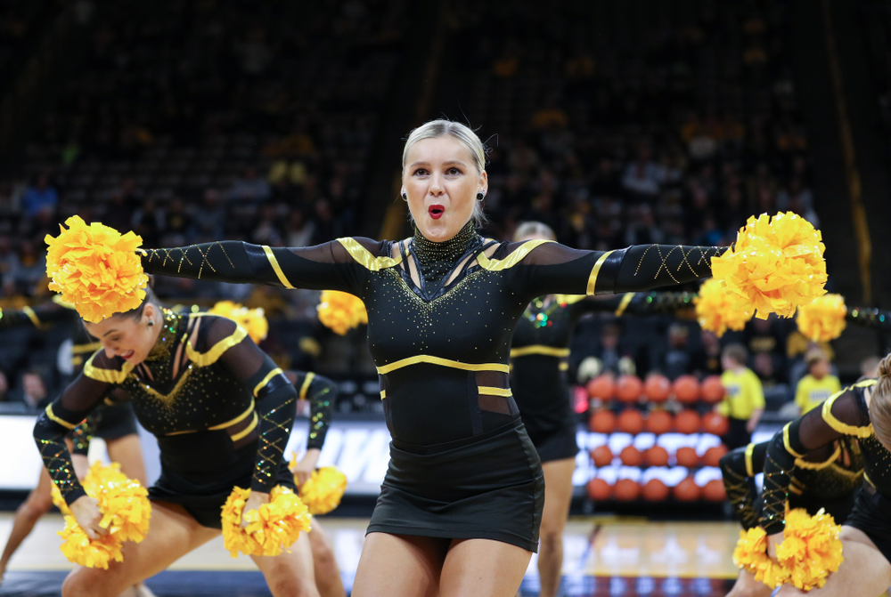 The Iowa Dance Team performs at halftime of the Iowa Hawkeyes game against North Florida Thursday, November 21, 2019 at Carver-Hawkeye Arena. (Brian Ray/hawkeyesports.com)