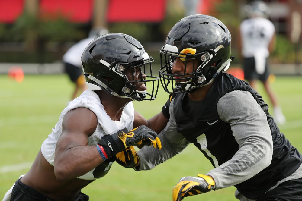 Iowa Hawkeyes defensive back Matt Hankins (8) during practice for the 2019 Outback Bowl Friday, December 28, 2018 at the University of Tampa. (Brian Ray/hawkeyesports.com)