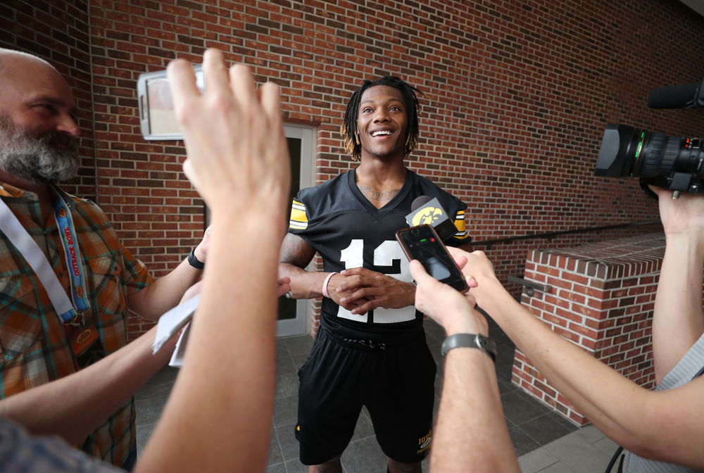 Iowa Hawkeyes wide receiver Brandon Smith (12) during the team's first Outback Bowl Practice in Florida Thursday, December 27, 2018 at Tampa University. (Brian Ray/hawkeyesports.com)