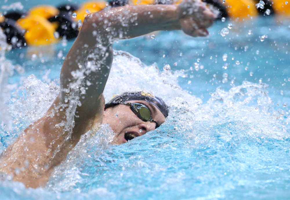 Iowa's Michael Tenney competes in the 400-yard IM on the third day at the 2019 Big Ten Swimming and Diving Championships Thursday, February 28, 2019 at the Campus Wellness and Recreation Center. (Brian Ray/hawkeyesports.com)