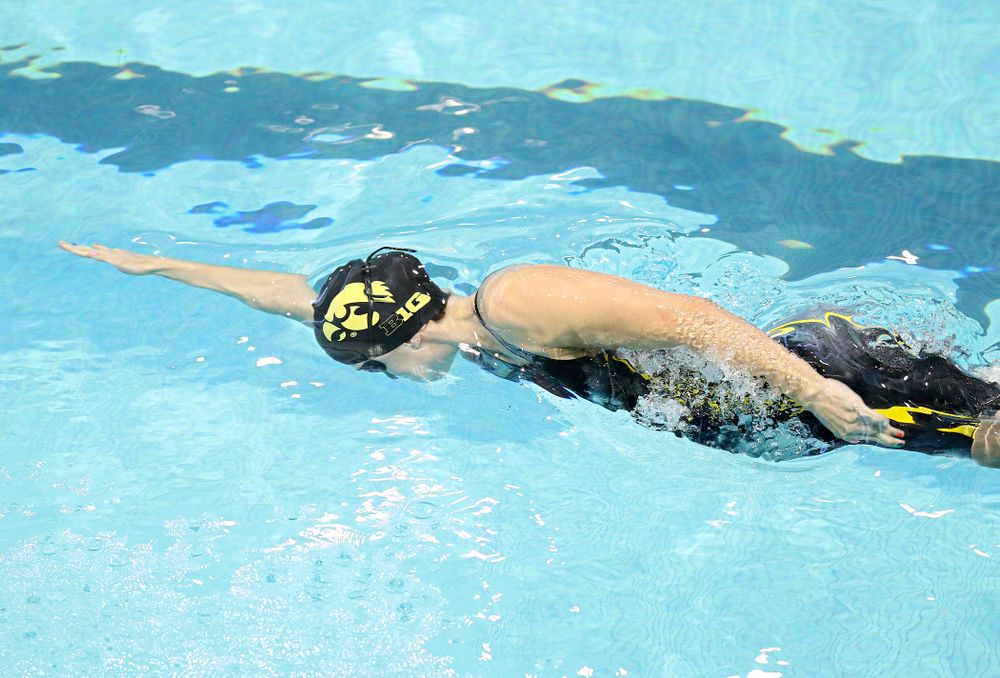 Iowa’s Meghan Hackett swims the women’s 50 yard freestyle preliminary event during the 2020 Women’s Big Ten Swimming and Diving Championships at the Campus Recreation and Wellness Center in Iowa City on Thursday, February 20, 2020. (Stephen Mally/hawkeyesports.com)