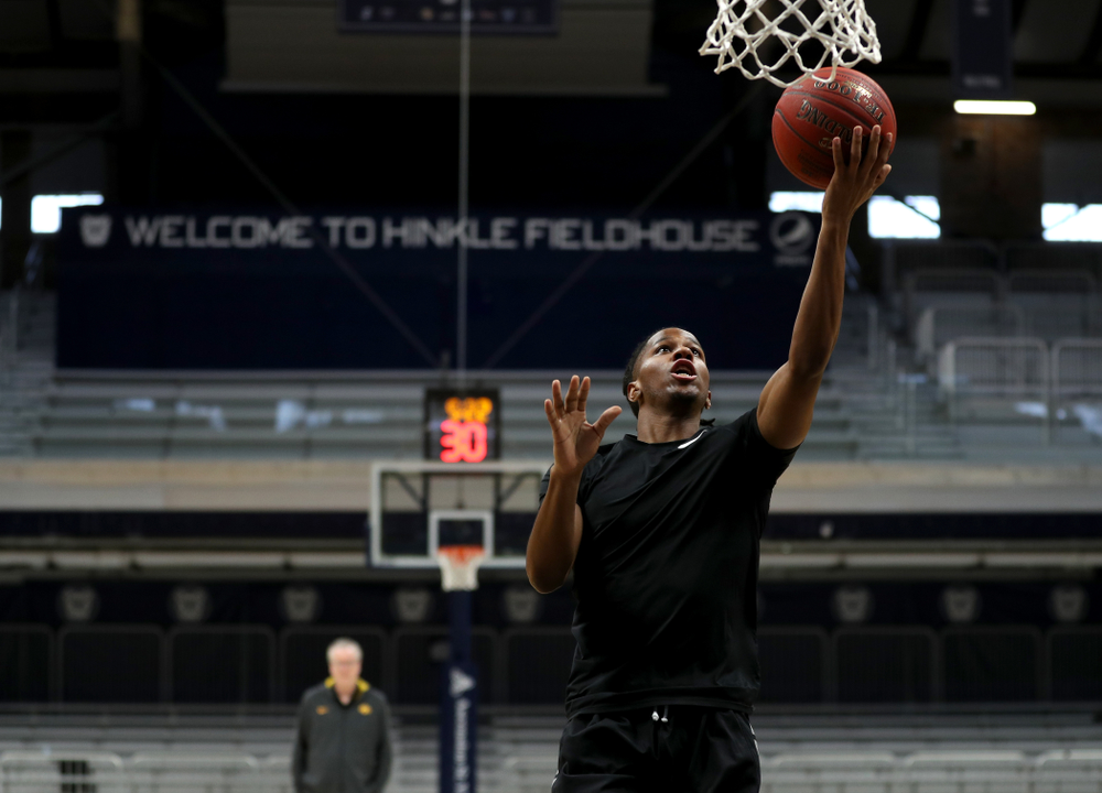 Iowa Hawkeyes guard Bakari Evelyn (4) during practice at Hinkle Fieldhouse Wednesday, March 11, 2020 in Indianapolis. (Brian Ray/hawkeyesports.com)