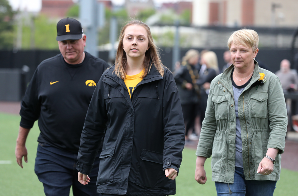 Student Manager Haley Schulte during senior day festivities before their game against Michigan State Sunday, May 12, 2019 at Duane Banks Field. (Brian Ray/hawkeyesports.com)