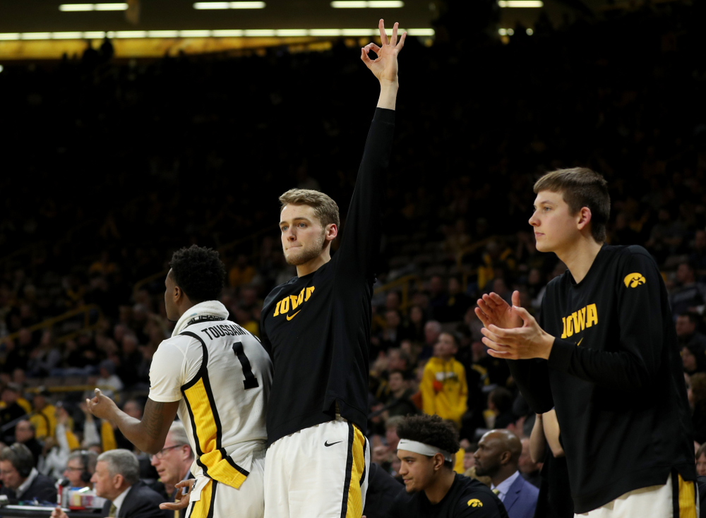 Iowa Hawkeyes forward Riley Till (20) against the Maryland Terrapins Friday, January 10, 2020 at Carver-Hawkeye Arena. (Brian Ray/hawkeyesports.com)
