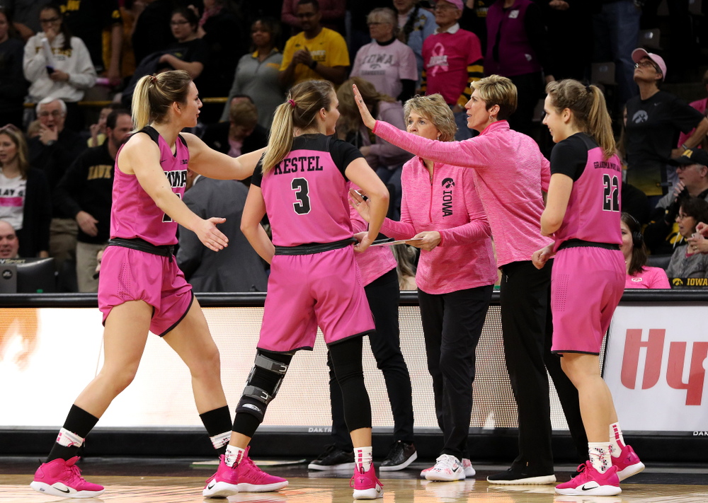 Iowa Hawkeyes associate head coach Jan Jensen against the seventh ranked Maryland Terrapins Sunday, February 17, 2019 at Carver-Hawkeye Arena. (Brian Ray/hawkeyesports.com)