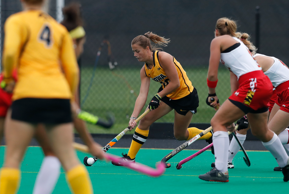 Iowa Hawkeyes Sophie Sunderland (20) against Maryland Sunday, October 14, 2018 at Grant Field. (Brian Ray/hawkeyesports.com)
