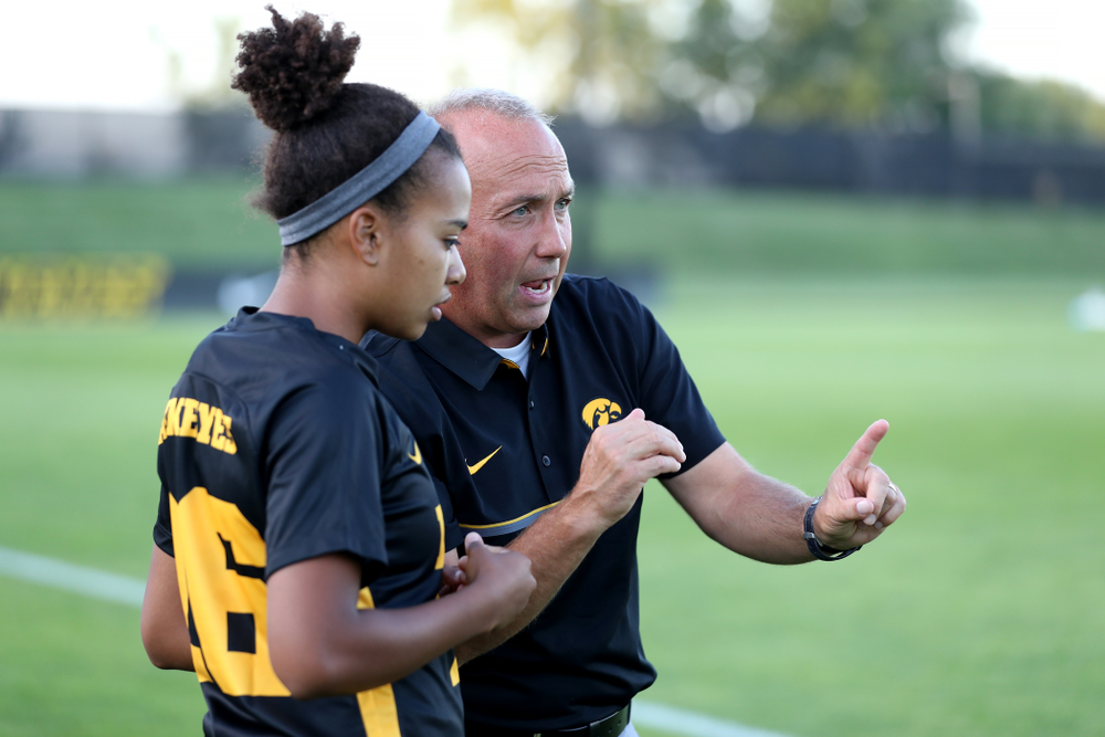 Iowa Hawkeyes head coach Dave DiIanni against Western Michigan Thursday, August 22, 2019 at the Iowa Soccer Complex. (Brian Ray/hawkeyesports.com)