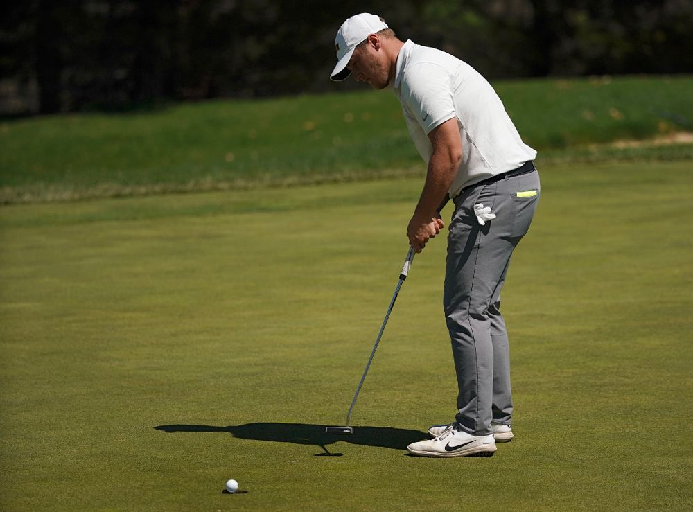 Iowa's Alex Schaake putts during the first round of the Hawkeye Invitational at Finkbine Golf Course in Iowa City on Saturday, Apr. 20, 2019. (Stephen Mally/hawkeyesports.com)