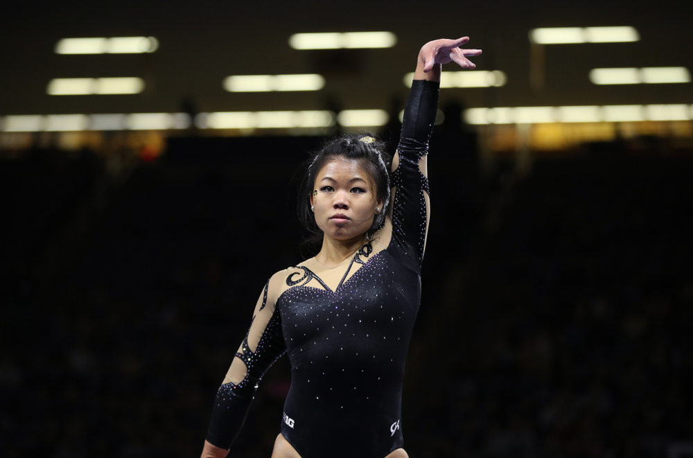 Iowa's Misty-Jade Carlson competes on the beam during their meet against Southeast Missouri State Friday, January 11, 2019 at Carver-Hawkeye Arena. (Brian Ray/hawkeyesports.com)