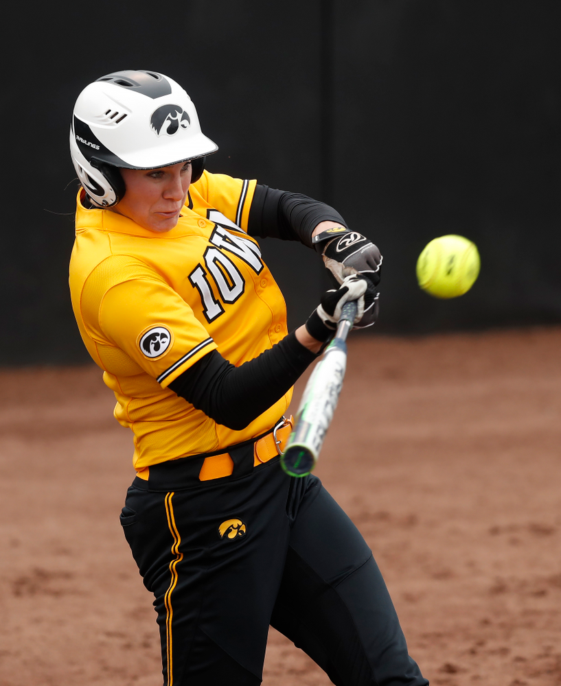 Iowa Hawkeyes outfielder Allie Wood (17) against UW Green Bay Tuesday, March 27, 2018 at Bob Pearl Field. (Brian Ray/hawkeyesports.com)