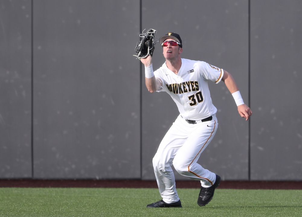 Iowa Hawkeyes Connor McCaffery (30) during game one against UC Irvine Friday, May 3, 2019 at Duane Banks Field. (Brian Ray/hawkeyesports.com)