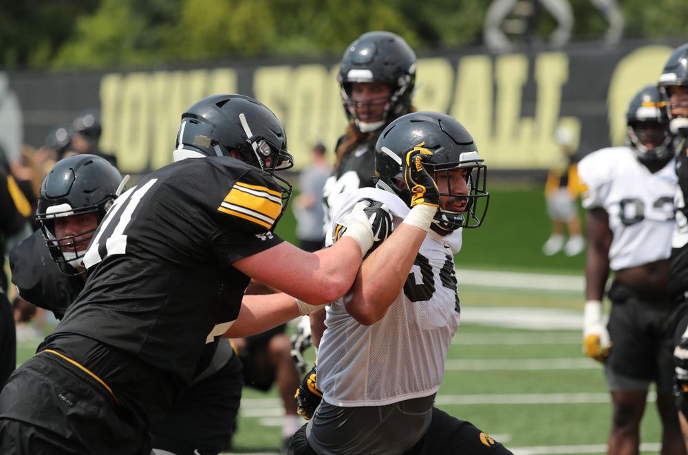 Iowa Hawkeyes defensive end A.J. Epenesa (94) during the third practice of fall camp Sunday, August 5, 2018 at the Kenyon Football Practice Facility. (Brian Ray/hawkeyesports.com)