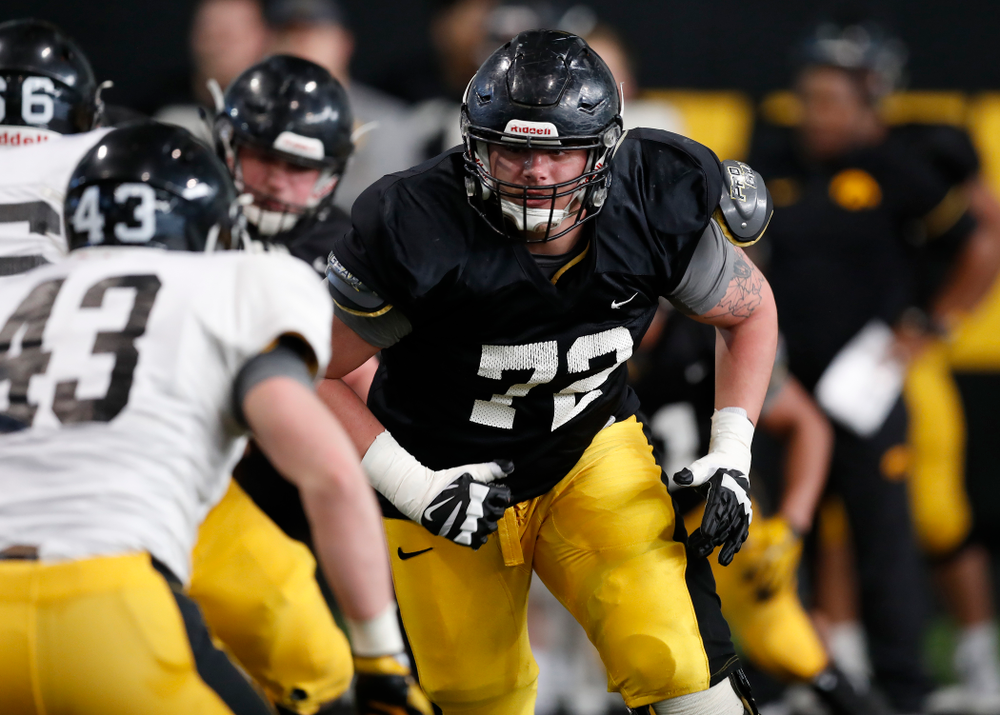 Iowa Hawkeyes offensive lineman Coy Kirkpatrick (72) Wednesday, April 4, 2018 at the Hansen Football Performance Center. (Brian Ray/hawkeyesports.com)