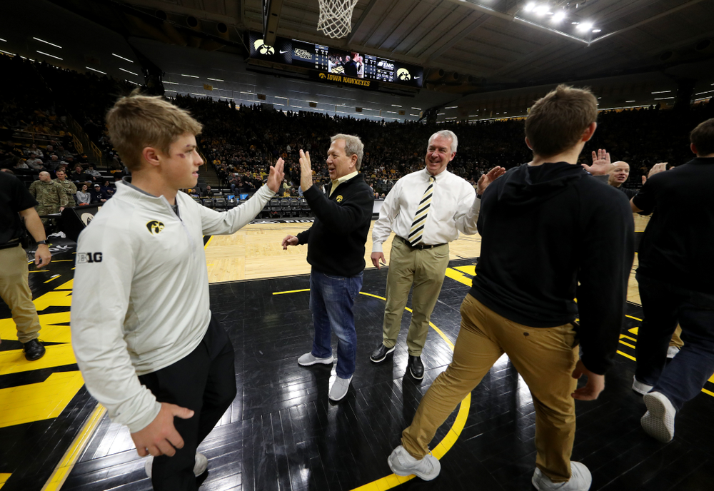 Student Athletes are recognized by the Presidential Committee on Athletics at halftime of the Iowa Hawkeyes game against Penn State Saturday, February 29, 2020 at Carver-Hawkeye Arena. (Brian Ray/hawkeyesports.com)