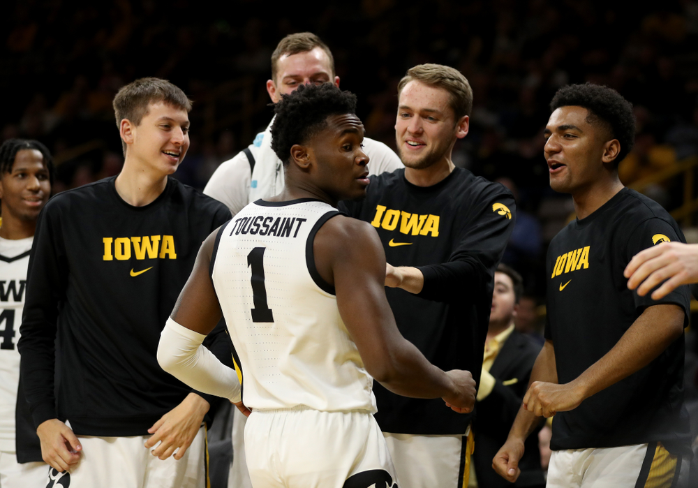 Iowa Hawkeyes guard Joe Toussaint (1) against North Florida Thursday, November 21, 2019 at Carver-Hawkeye Arena. (Brian Ray/hawkeyesports.com)