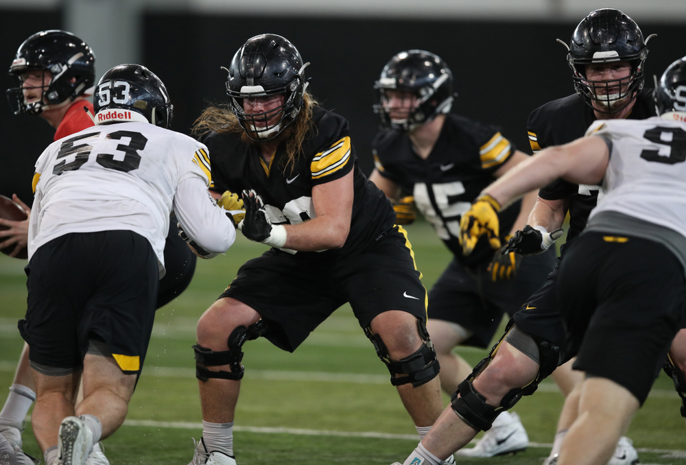 offensive lineman Landan Paulsen (68) during preparation for the 2019 Outback Bowl Tuesday, December 18, 2018 at the Hansen Football Performance Center. (Brian Ray/hawkeyesports.com)