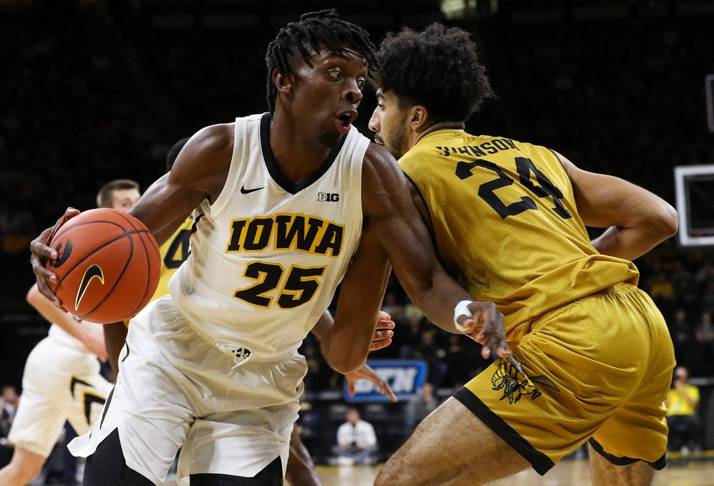 Iowa Hawkeyes forward Tyler Cook (25) drives to the basket during a game against Alabama State at Carver-Hawkeye Arena on November 21, 2018. (Tork Mason/hawkeyesports.com)