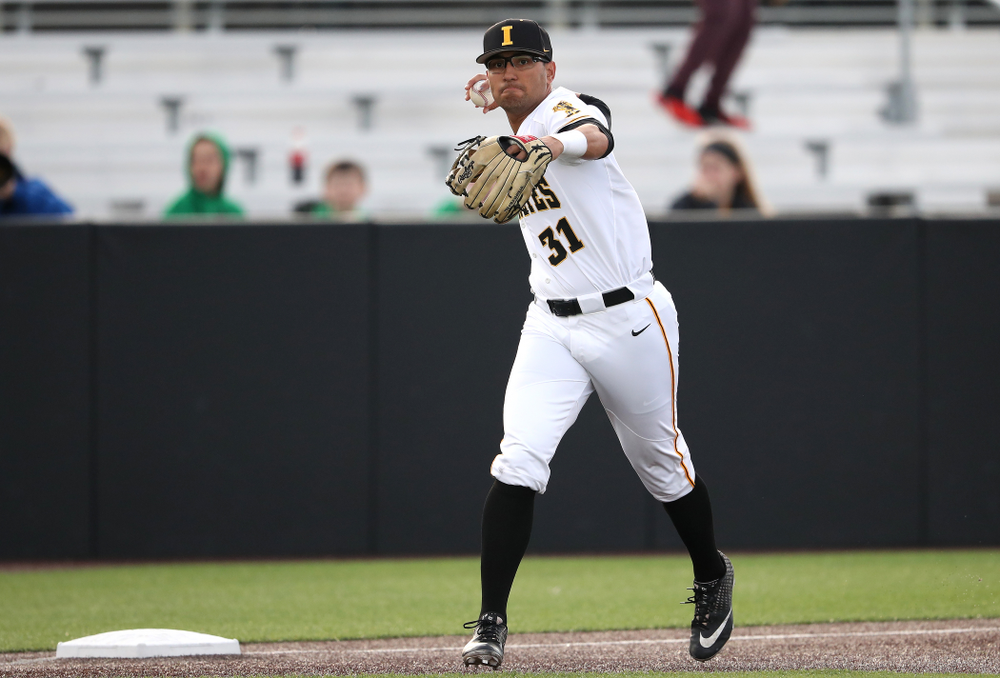 Iowa Hawkeyes infielder Matthew Sosa (31) during game one against UC Irvine Friday, May 3, 2019 at Duane Banks Field. (Brian Ray/hawkeyesports.com)