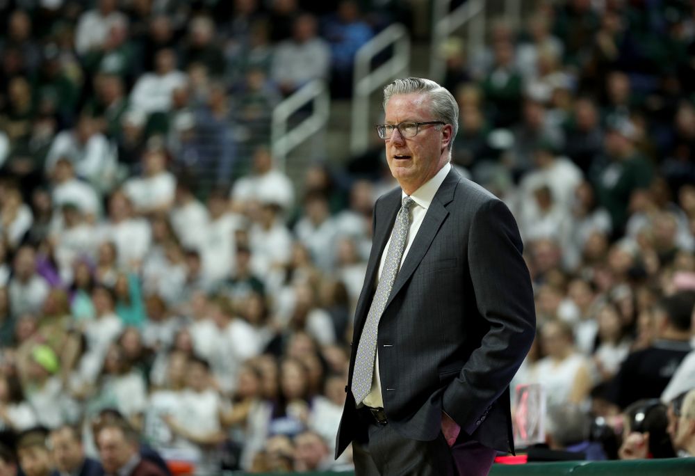 Iowa Hawkeyes head coach Fran McCaffery against Michigan State Tuesday, February 25, 2020 at the Breslin Center in East Lansing, MI. (Brian Ray/hawkeyesports.com)