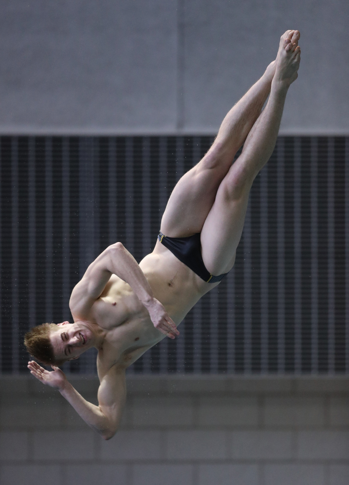 Iowa's Will Brenner competes on the 3-meter springboard during the third day of the 2019 Big Ten Swimming and Diving Championships Thursday, February 28, 2019 at the Campus Wellness and Recreation Center. (Brian Ray/hawkeyesports.com)