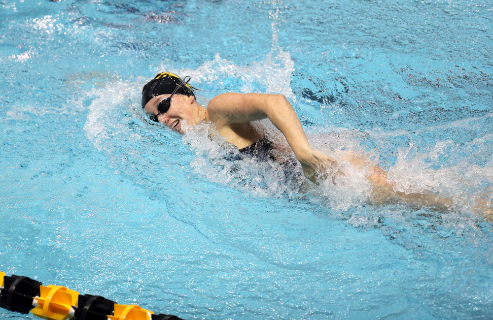 IowaÕs Samantha Sauer swims the 100 yard freestyle against the Michigan Wolverines Friday, November 1, 2019 at the Campus Recreation and Wellness Center. (Brian Ray/hawkeyesports.com)