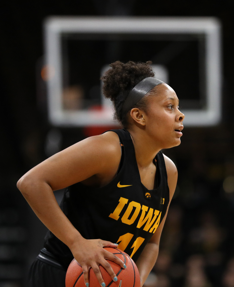 Iowa Hawkeyes guard Tania Davis (11) against the Iowa State Cyclones in the Iowa Corn Cy-Hawk Series Wednesday, December 5, 2018 at Carver-Hawkeye Arena. (Brian Ray/hawkeyesports.com)