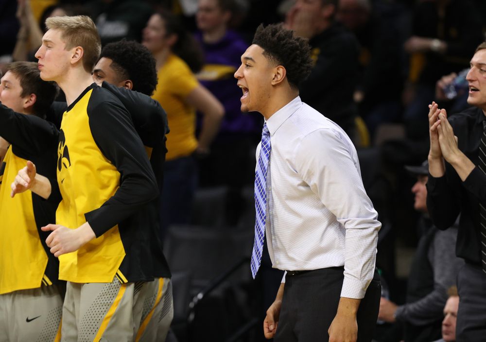 Iowa Hawkeyes forward Cordell Pemsl (35) against the Michigan State Spartans Thursday, January 24, 2019 at Carver-Hawkeye Arena. (Brian Ray/hawkeyesports.com)