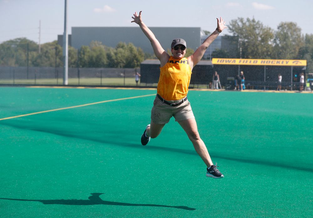 Former stand out Iowa Field Hockey teams are introduced as part of an alumni reunion during halftime of the Iowa Hawkeyes game against Indiana Sunday, September 16, 2018 at Grant Field. (Brian Ray/hawkeyesports.com)