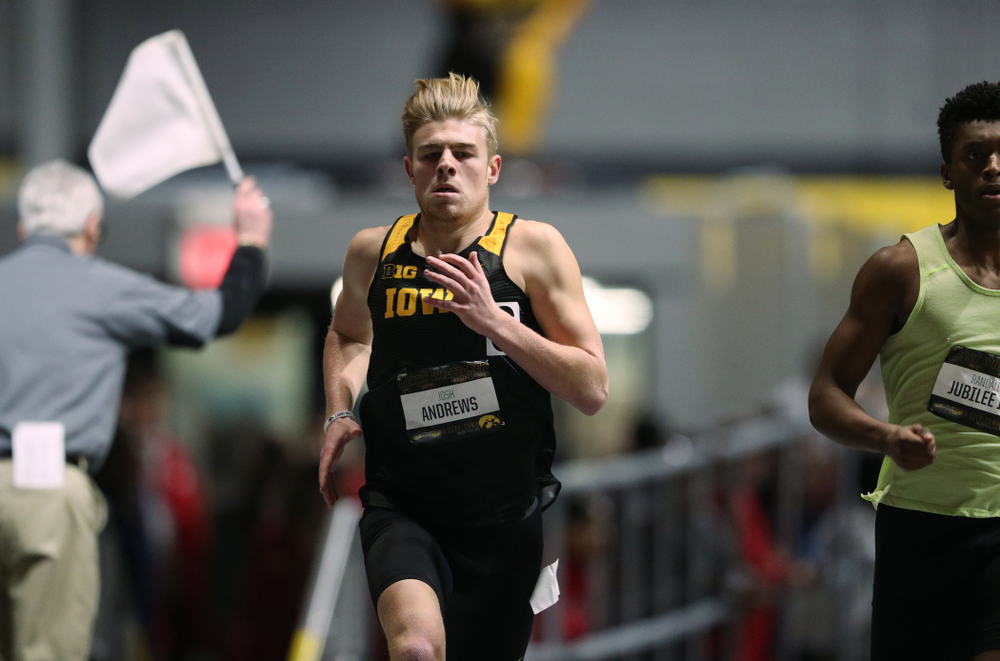 Iowa's Josh Andrews runs the 600-meters during the 2019 Larry Wieczorek Invitational Friday, January 18, 2019 at the Hawkeye Tennis and Recreation Center. (Brian Ray/hawkeyesports.com)