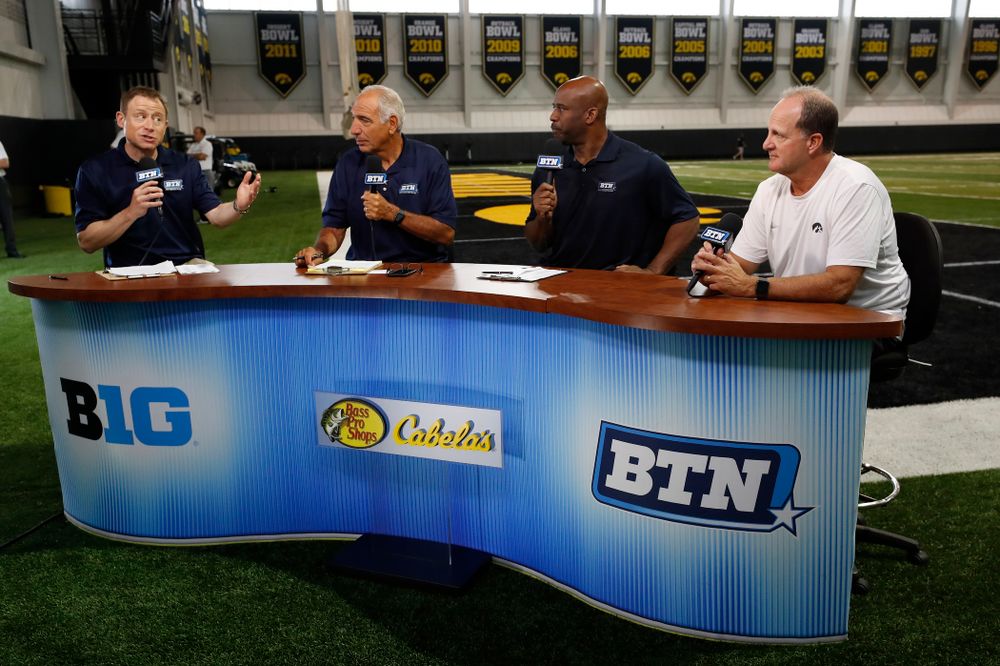 Iowa Hawkeyes defensive coordinator Phil Parker on the Big Ten Network set Monday, August 20, 2018 at the Hansen Football Performance Center. (Brian Ray/hawkeyesports.com)