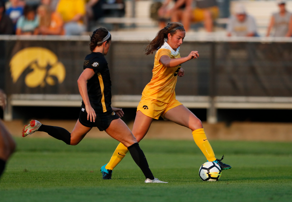 Iowa Hawkeyes Riley Whitaker (5) against the Missouri Tigers Friday, August 17, 2018 at the Iowa Soccer Complex. (Brian Ray/hawkeyesports.com)