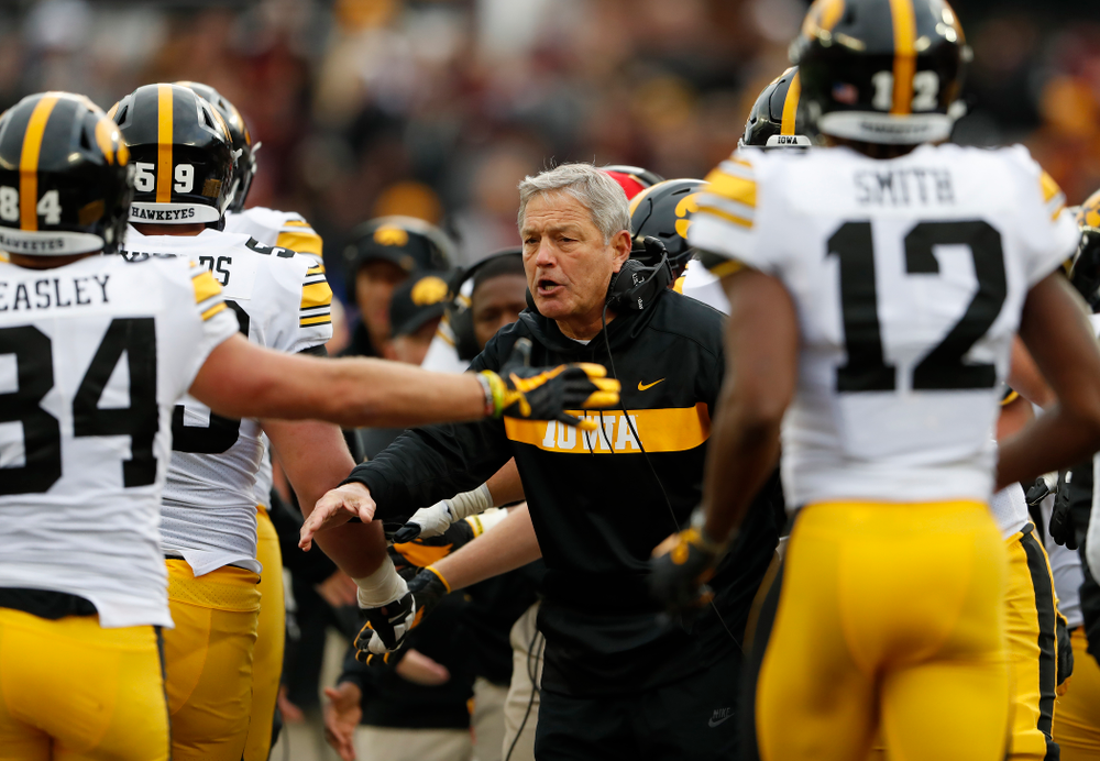 Iowa Hawkeyes head coach Kirk Ferentz against the Minnesota Golden Gophers Saturday, October 6, 2018 at TCF Bank Stadium. (Brian Ray/hawkeyesports.com)