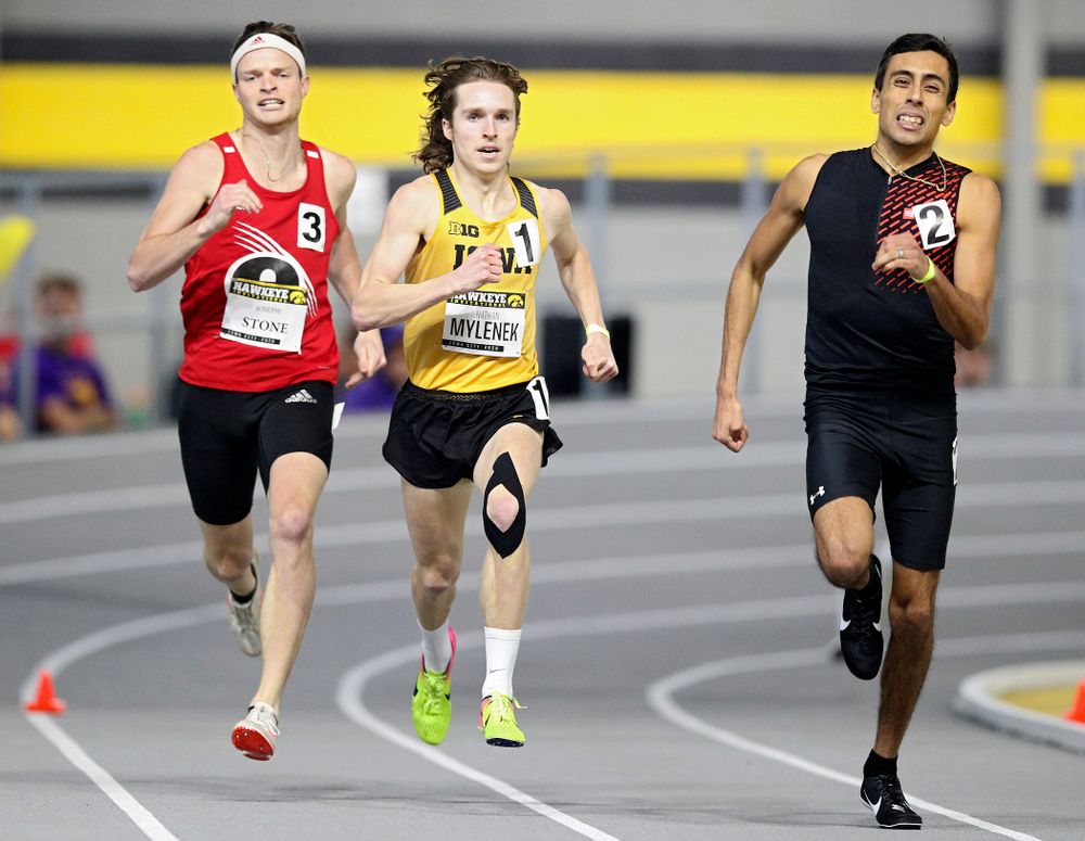 Iowa’s Nathan Mylenek runs the men’s 800 meter run event during the Hawkeye Invitational at the Recreation Building in Iowa City on Saturday, January 11, 2020. (Stephen Mally/hawkeyesports.com)