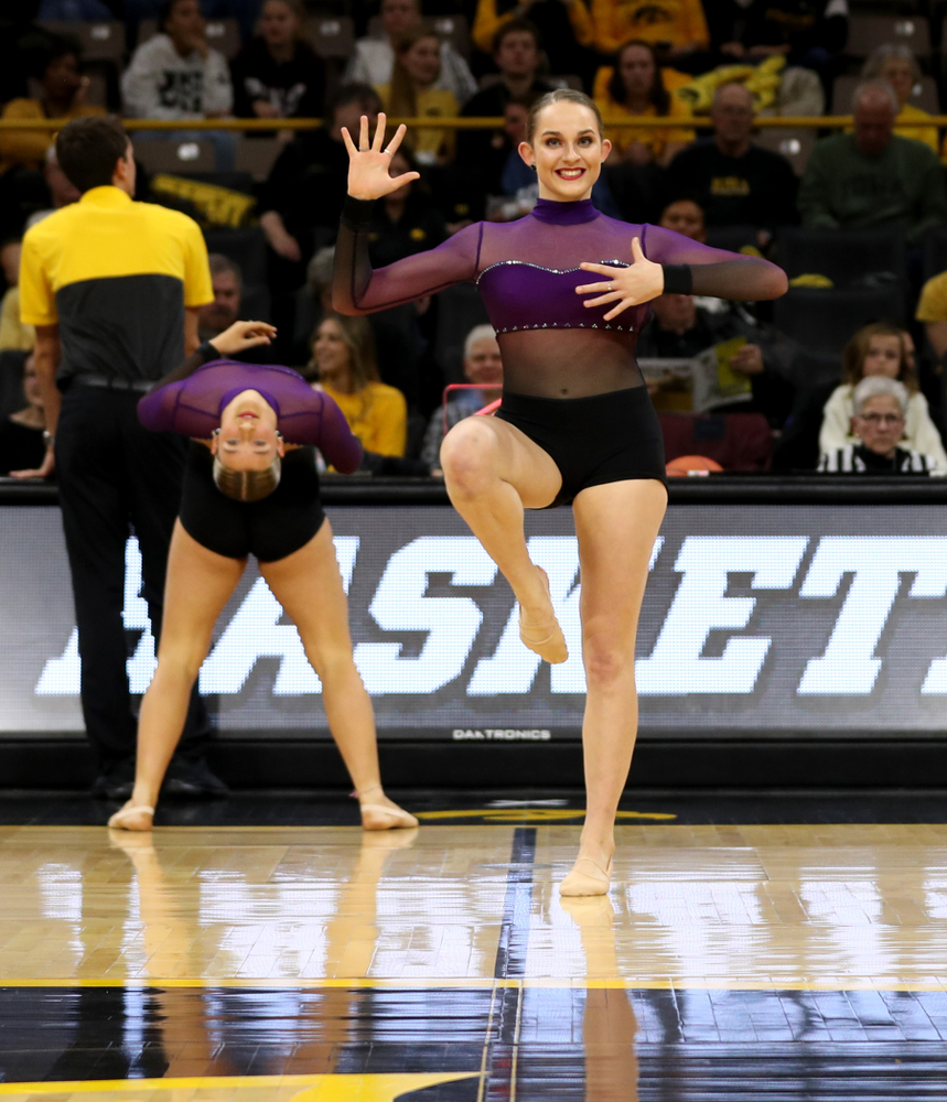 The Iowa Dance Team performs their Jazz Routine at halftime of the Iowa Hawkeyes game against Maryland Thursday, January 9, 2020 at Carver-Hawkeye Arena. (Brian Ray/hawkeyesports.com)