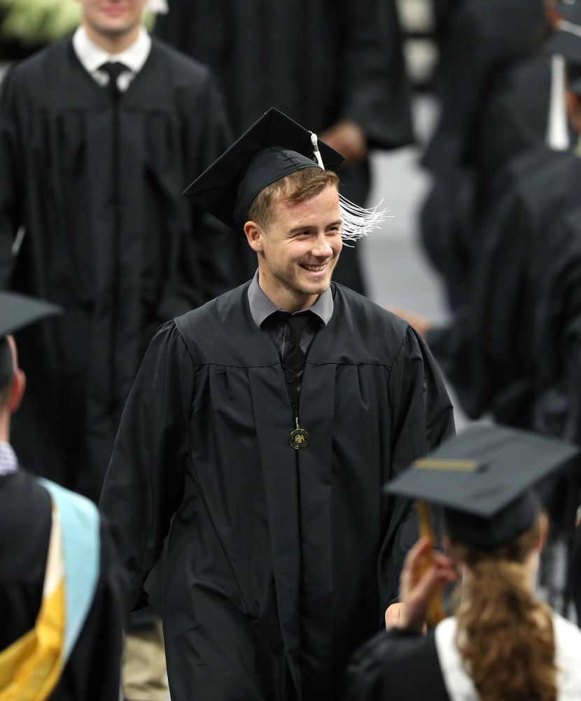 Iowa Football Manager Hayden Meister during the Fall Commencement Ceremony Saturday, December 15, 2018 at Carver-Hawkeye Arena. (Brian Ray/hawkeyesports.com)