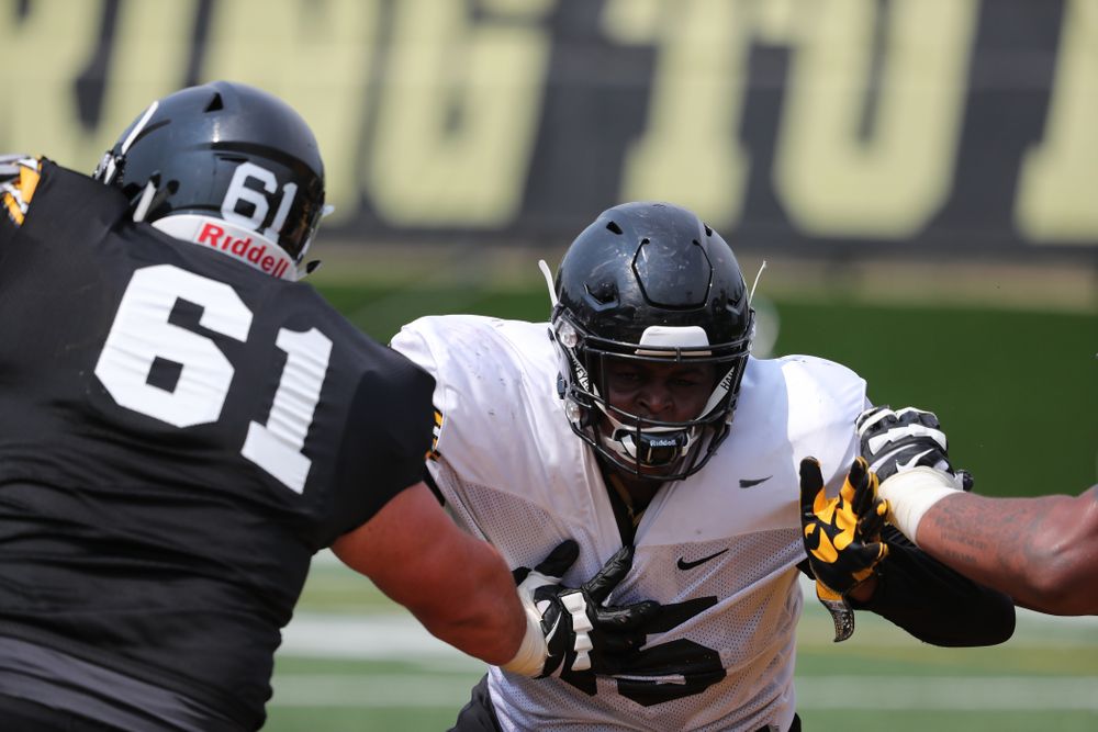 Iowa Hawkeyes defensive lineman Cedrick Lattimore (95) during the third practice of fall camp Sunday, August 5, 2018 at the Kenyon Football Practice Facility. (Brian Ray/hawkeyesports.com)