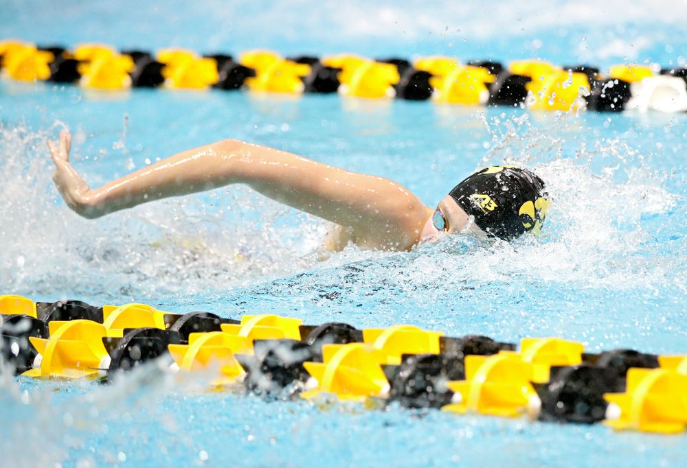 Iowa’s Macy Rink swims the women’s 200 yard freestyle C final event during the 2020 Women’s Big Ten Swimming and Diving Championships at the Campus Recreation and Wellness Center in Iowa City on Friday, February 21, 2020. (Stephen Mally/hawkeyesports.com)