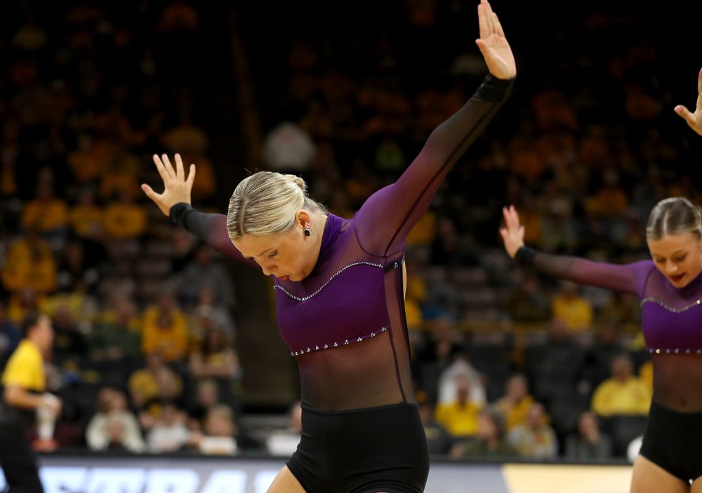 The Iowa Dance Team performs their Jazz Routine at halftime of the Iowa Hawkeyes game against Maryland Thursday, January 9, 2020 at Carver-Hawkeye Arena. (Brian Ray/hawkeyesports.com)